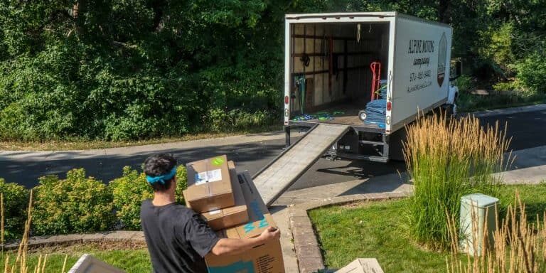 Professional company moving in Colorado during peak moving season
