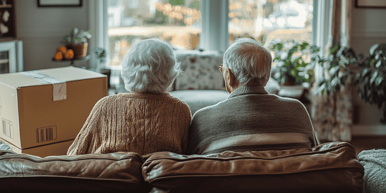 senior moving services older couple in home